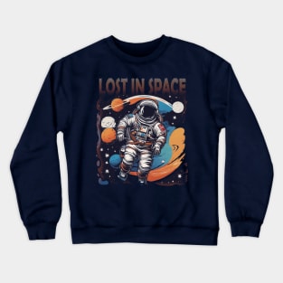 lost in space (flying astronaut) Crewneck Sweatshirt